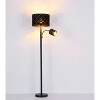 GLOBO Stehleuchte 1x E27 1x E14 Schwarz Gold