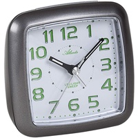 Atlanta Wecker analog ohne Ticken mit Licht Grau -