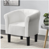 [en.casa] Sessel 70x70x58cm Weiß Kunstleder Clubsessel Relaxsessel