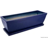 K&K Keramik KERAZO Keramik Balkonkasten Blumenkasten Pflanzkasten mit Untersetzer