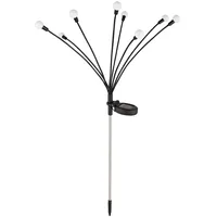 GLOBO Solarlampe Gartendeko Außenleuchte LED Edelstahl Erdspieß Gartenlampe H