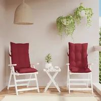 VidaXL Hochlehner-Auflagen 2 Stk. Weinrot Oxford-Gewebe