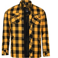 Bores Lumberjack Basic Motorrad Hemd, schwarz-gelb, Größe M