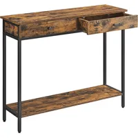 VASAGLE Konsolentisch 100 x 80 x 30 cm vintagebraun