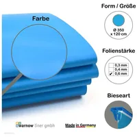 Unipool Premium Poolfolie blau 350 cm