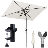 Sekey Sonnenschirm UB160, rechteckig, 200 x 125cm, creme, neigbar,
