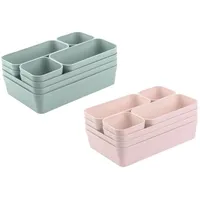 ENGELLAND® Engelland - Schubladen-Organizer Set, 16-teilig, Farbmix: Pastellgrün/Rosa, frei