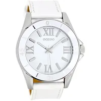 Oozoo Armbanduhr weiß Leder Vintage Series Damen-Herren Analog-Quarzuhr UOC5735A