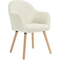 Woltu Esszimmerstuhl Cord beige/weiß