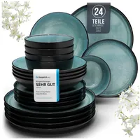 PURE LIVING INTERIOR DESIGN Steingut Geschirrset 6 Personen Ibiza