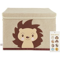 Bieco Aufbewahrungsbox mit Deckel groß für Kinderzimmer - Igel