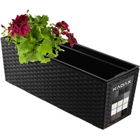 Kadax Blumenkasten mit Einsatz 18 x 56 cm, Rattanmuster,