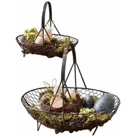 Loberon Dekokorb 2er Set Serrie  schwarz