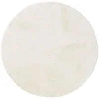Benuta Basic Kunstfaser Fellteppich Furry - Creme Rund 80