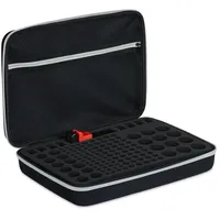 Relaxdays Batteriekoffer mit Tester, für AA, AAA, C, D