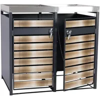MCW Mülltonnenverkleidung mit Pflanzkasten MCW-J81, erweiterbar, 125x132x80cm Metall 47kg,