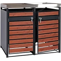 MCW Mülltonnenverkleidung mit Pflanzkasten MCW-J81, erweiterbar, 125x132x80cm Metall 47kg,
