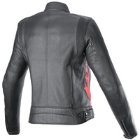 Alpinestars Stella Dyno Lederjacke - Schwarz/Rot / M