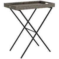 VidaXL Tabletttisch Klappbar Grau 65x40x75 cm Poly Rattan