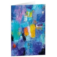 Adeo Verlag Kunstkarten "Blaues Farbspiel" 5 Stk.