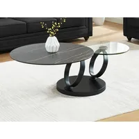 Vente-unique Couchtisch mit drehbaren Tischplatten - Keramik & Glas