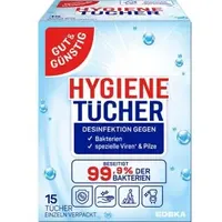 Gut&Günstig Desinfektionstücher 1-lagig weiß, 15 Tücher