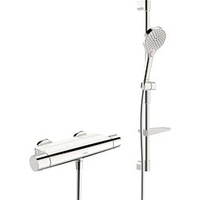 Hansa HANSAOPTIMA Duscharmatur, Thermostat, mit Umsteller, inkl. Brausestangengarnitur, chrom