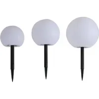 LINDBY Solarleuchte Kunststoff 20 cm 3er Set weiß