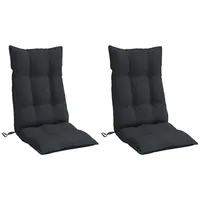 VidaXL Hochlehner-Auflagen 2 Stk. Schwarz Oxford-Gewebe