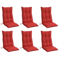 VidaXL Hochlehner-Auflagen 6 Stk. Rot Oxford-Gewebe