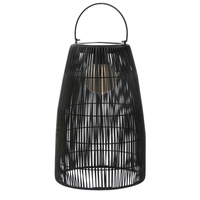 MARELIDA LED Solar Laterne/Hängeleuchte Rattanoptik Solarleuchte schwarz