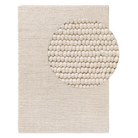 Benuta pure Wollteppich Beads Cream 80x150 cm - Naturfaserteppich