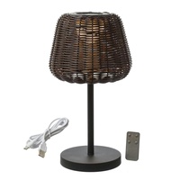 MARELIDA LED Garten Tischlampe Korboptik Rattanoptik dimmbar aufladbar Fernb.