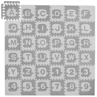 Relaxdays 10048616 Puzzlematte ABC und Zahlen, 71 Teile, Spielmatte
