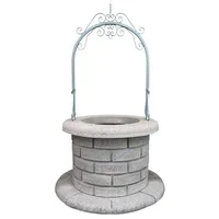 Casa Padrino Jugendstil Gartenbrunnen Grau / Silber Ø 130