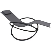 Gardenson Schaukelliege, Schwarz, Dunkelgrau, Metall, Kunststoff, Füllung: Polyester, 78x66-105x162