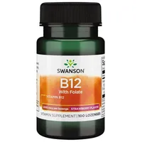 Swanson Vitamin B12 mit Folsäure 100 Lutschtabletten - Erdbeergeschmack