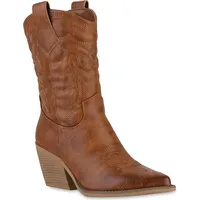 VAN HILL Cowboystiefel in Hellbraun