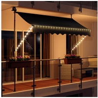 Swing&Harmonie LED - Markise mit Kurbel Klemmmarkise Balkonmarkise mit