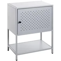 Haku-Möbel HAKU Möbel Konsole Nachttisch rechteckig Metall grau 45,0