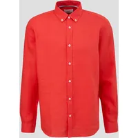 S.Oliver - Leinenhemd mit Button-Down-Kragen, Herren, rot, 3XL