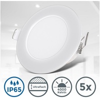 B.K.Licht LED IP65, 5er-Set, weiß,