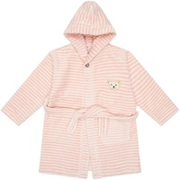 Steiff Kinder Bademantel - Bademode, Baumwolle, Kapuze, Tasche, Streifen,