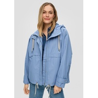 S.Oliver Funktionsjacke Kapuzenjacke mit Garment Wash Garment Dye blau