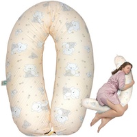 Sei Design XXL Stillkissen 190x30 mit Musselin-Bezug ergonomisch, Schwangerschaftskissen