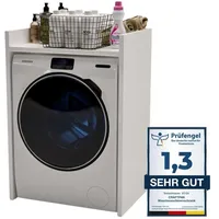 Craftpak Waschmaschinenschrank, Weiß, Holzwerkstoff, 66x97x48 cm Waschküche, Waschmaschinenschrank
