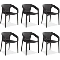 Homestyle4u Gartenstuhl 6er Set in Schwarz 2684