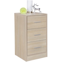KADIMA DESIGN Moderner Nachtschrank: Holz, 3 Schubladen, in Schwarz/Weiß/Sonoma,
