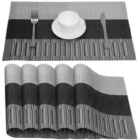 Belle Vous 6er Pack graue & Schwarze Tischsets -