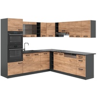 Vicco Eckküche R-Line Goldkraft Eiche/Anthrazit 237 x 60 cm